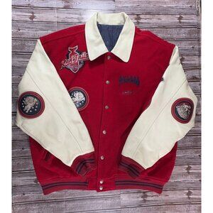 Avirex tuskegee red tail Leather Wool reversible Varsity Jacket Size 2XL